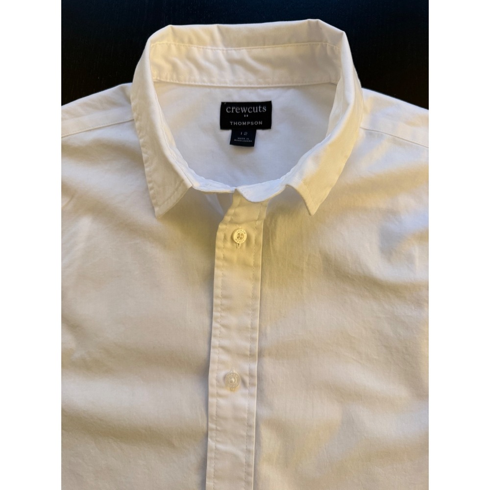 Crewcuts J. Crew Boys Thompson Dress Shirt Size 12 White Long Sleeve Button Up